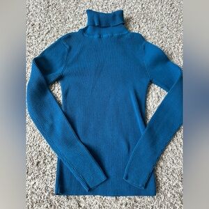 Moda International Teal Turtleneck Sweater 100% Cotton